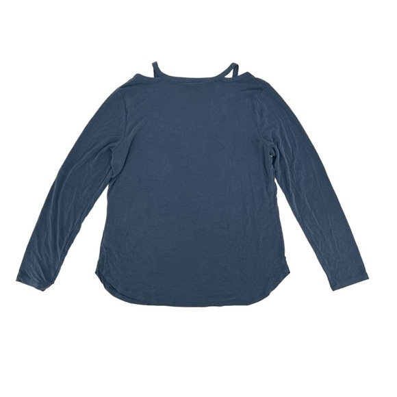 NWT Time And Tru Blue V-Neck Semi Fitted Long Sleeve Blouse Size Large Women’s - Picture 3 of 4